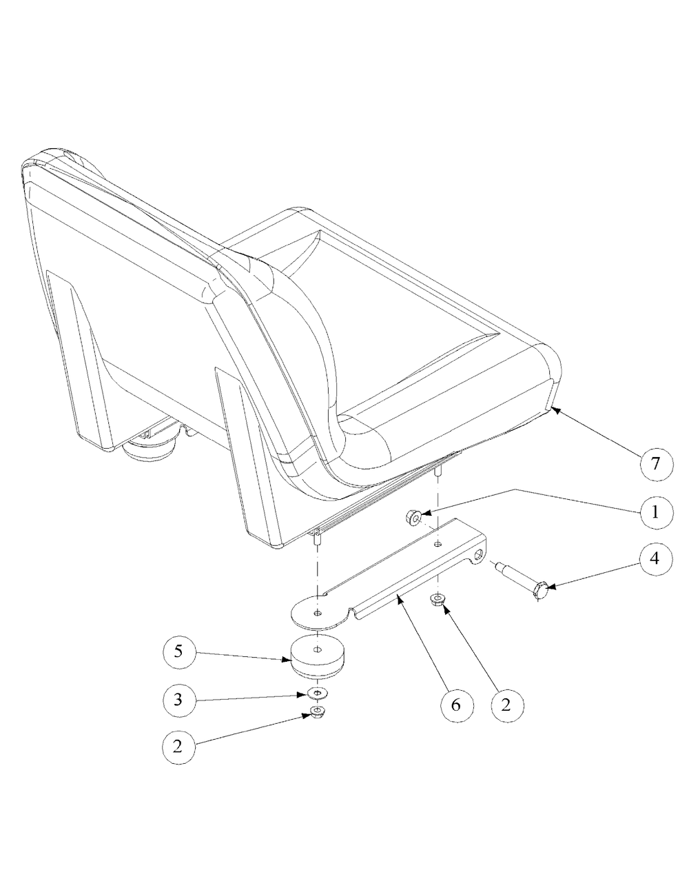 Seat Assembly Diagram and Parts List for Z-WING48 53AI5BBY750-23HP-OHV Cub Cadet Lawn Tractor